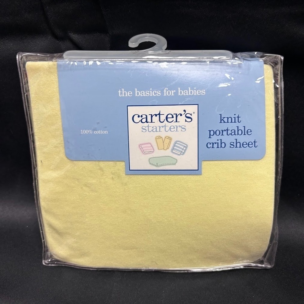 Carter's Solid Yellow Portable Crib‎ Sheet Pack N Play Vintage 2001 USA Unisex